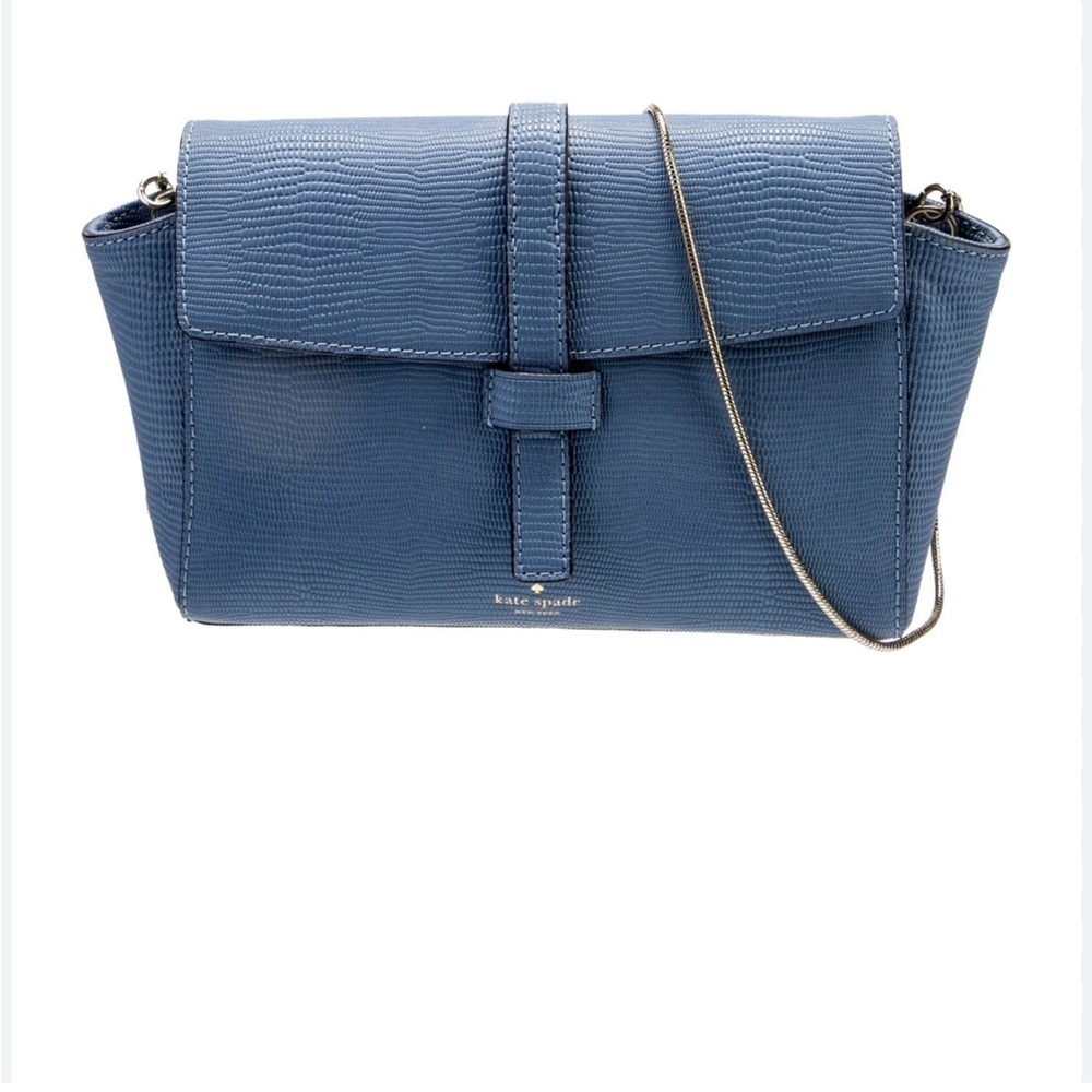 Kate Spade Riverside Emmie Textured Blue Crossbody Bag